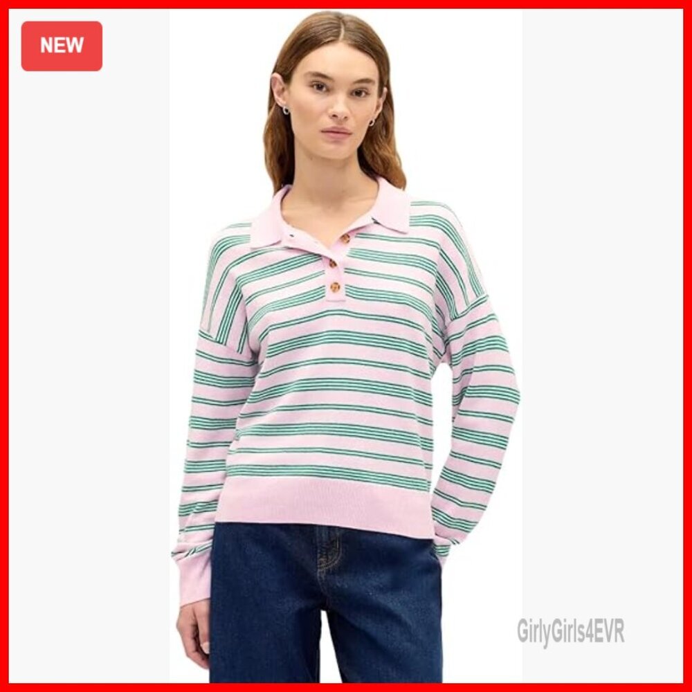 Cashsoft Polo Pullover Sweater, Machine Washable, Casual to Dressy